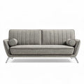 Canapé gris avec accoudoirs en métal mesure 200 x 90 x 85cm