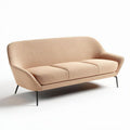 Canapé moderne en tissu beige avec pieds en métal 198 x 80 x 85cm