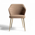 Chaise contemporaine en tissu beige avec pieds en métal doré 50 x 50 x 85cm