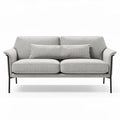 Canapé deux places en tissu gris avec structure en métal et coussins inclus 200 x 90 x 85cm