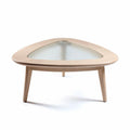 Table basse en bois clair avec plateau en verre de 80 x 80 x 30cm