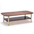 Table basse en bois noir avec étagère inférieure dimensions 120 x 60 x 40cm